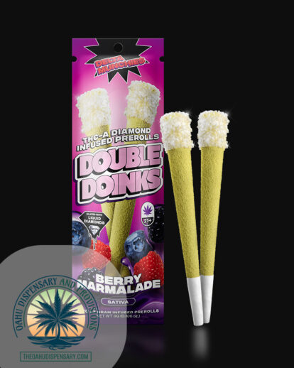 Delta Munchies Double Doinks - THCA Diamond and Kief Infused Prerolls (2 Pack of 1.5 Gram Joints)